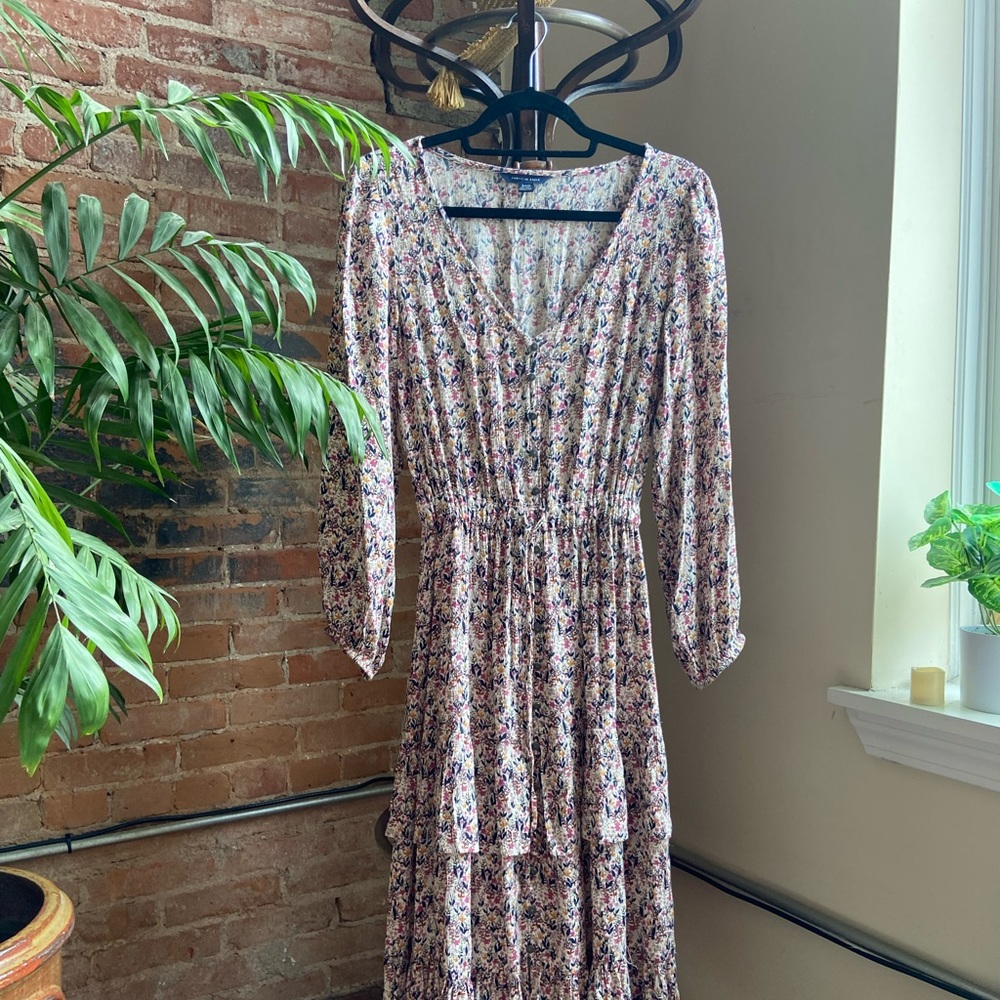 Long sleeve floral maxi dress